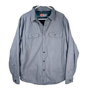 The American Outdoorsman Polar‎ Fleece Lined Canvas Jacket Chore Coat Gray Sz M